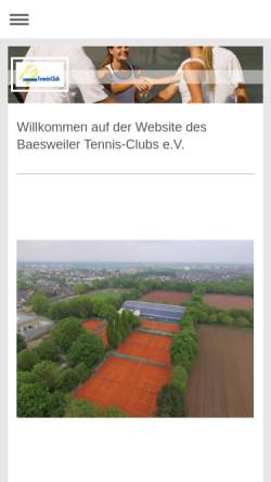 Vorschau der mobilen Webseite www.baesweiler-tennis-club.de, Baesweiler Tennis-Club (BTC)
