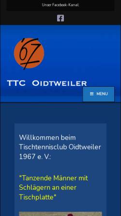 Vorschau der mobilen Webseite www.ttc-oidtweiler.de, TTC Oidtweiler