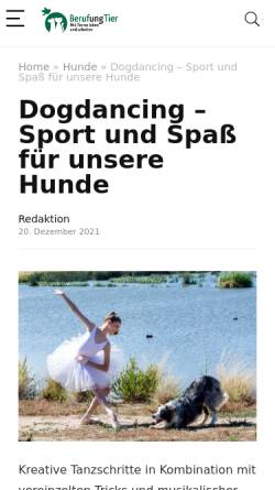 Vorschau der mobilen Webseite www.dogdancing.de, Dogdancing