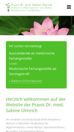 Vorschau der mobilen Webseite www.dr-ulmrich.de, Praxis Dr. Ulmrich