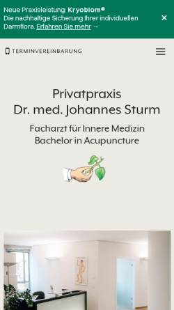 Vorschau der mobilen Webseite www.dr-sturm.de, Dr. med. Johannes Sturm