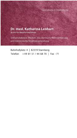 Vorschau der mobilen Webseite www.katharina-lenhart.de, Dr. med. Katharina Lenhart