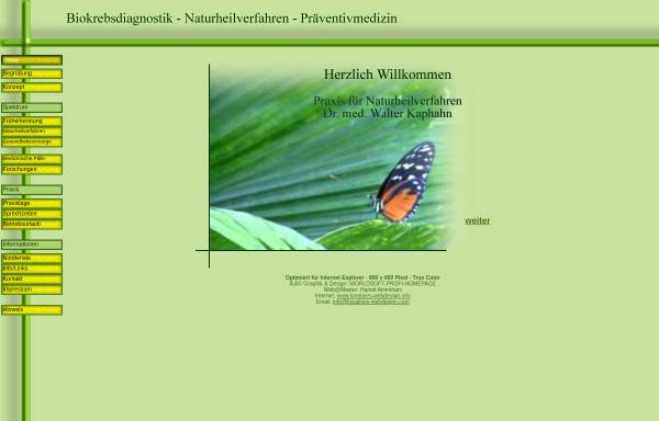 Vorschau von www.biokrebsdiagnostik.de, Dr. med. Walter Kaphahn