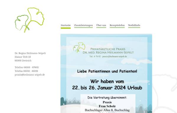 Vorschau von www.naturheilverfahren-heilmann.de, Dr. med. Regina Heilmann-Seipelt
