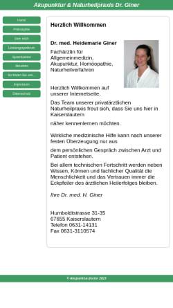 Vorschau der mobilen Webseite www.akupunktur.doctor, Dr. med. Heidemarie Giner