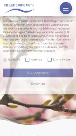 Vorschau der mobilen Webseite sabine-muth.de, Dr. med. Sabine Muth - Praxis für Naturheilverfahren und Energetische Medizin