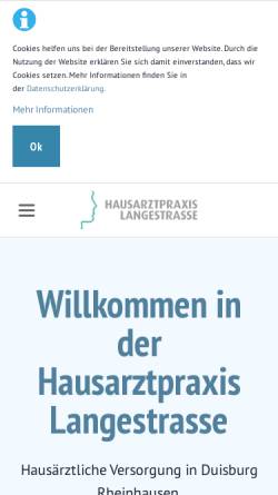 Vorschau der mobilen Webseite www.praxislangestrasse.de, Hausarzt-Praxis Lange Strasse