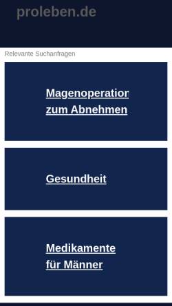 Vorschau der mobilen Webseite www.proleben.de, ProLeben GmbH