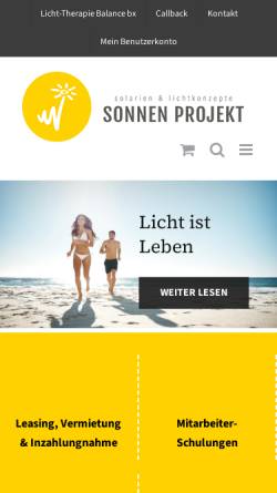 Vorschau der mobilen Webseite www.sonnenprojekt.de, PMS SonnenProjekt GmbH