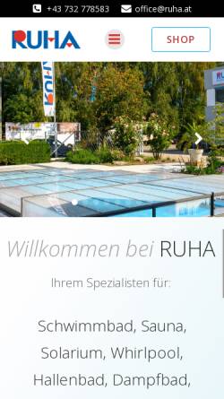 Vorschau der mobilen Webseite www.ruha.at, Solarien Ruha-Stelzmüller GmbH & Co. KG