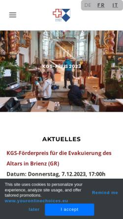 Vorschau der mobilen Webseite www.sgkgs.ch, Schweizerische Gesellschaft für Kulturgüterschutz