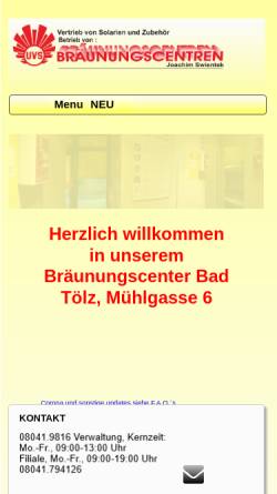 Vorschau der mobilen Webseite www.uvs-braeunungscentren.de, UVS-Bräunungscentren