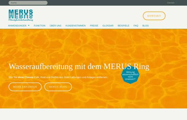 Vorschau von www.merus.de, Merus Flüssigkeitsbehandlung