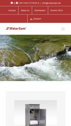 Vorschau der mobilen Webseite www.watersam.de, WaterSam Umweltechnische Produkte Handels-GmbH