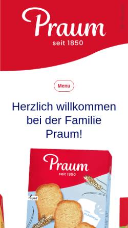 Vorschau der mobilen Webseite www.praum-zwieback.de, F.W. Praum GmbH & Co KG