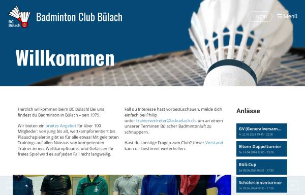 Vorschau von www.bcbuelach.ch, Badminton Club Bülach (Zürich)