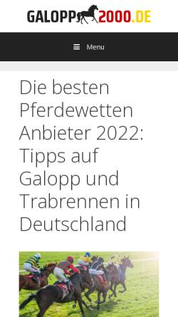 Vorschau der mobilen Webseite www.galopp2000.de, Galopp 2000