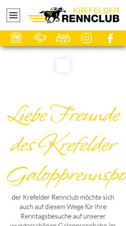 Vorschau der mobilen Webseite www.krefelder-rennclub.de, Krefelder Rennclub 1997 e.V