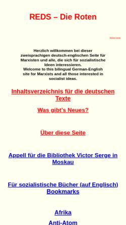 Vorschau der mobilen Webseite www.marxists.de, Reds - Die Roten