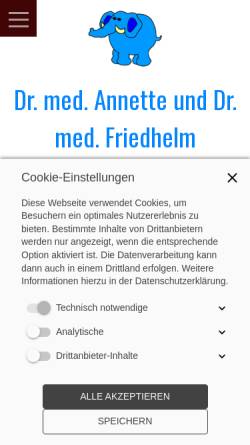 Vorschau der mobilen Webseite www.kinderarzt-gengenbach.de, Dr. med. Friedhelm Steinhausen