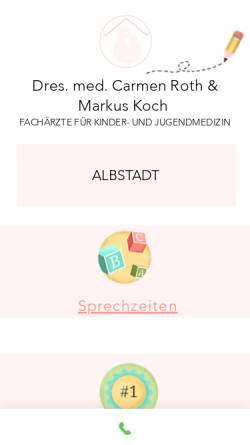Vorschau der mobilen Webseite www.kinderarzt-albstadt.de, Dr. med. Markus Koch