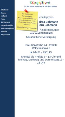 Vorschau der mobilen Webseite www.kinderarztpraxis-lohmann.de, Gemeinschaftspraxis Lohmann