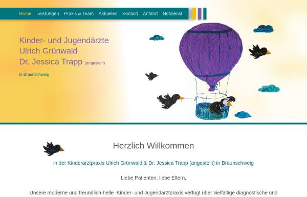 Vorschau von www.gruenwald-bs.de, Kinder- und Jugendarztpraxis Ulrich Grünwald
