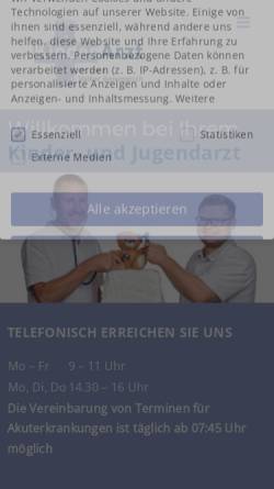 Vorschau der mobilen Webseite www.kinderarzt-kemmerich.de, Kinderarztpraxis Kemmerich