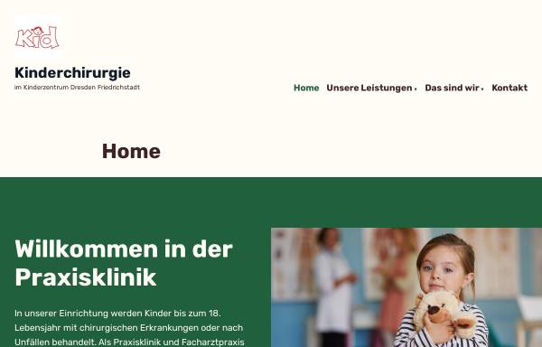 Vorschau von www.kinderchirurgie-dresden.de, Praxisklinik Kinderchirurgie im Kinderzentrum Dresden-Friedrichstadt