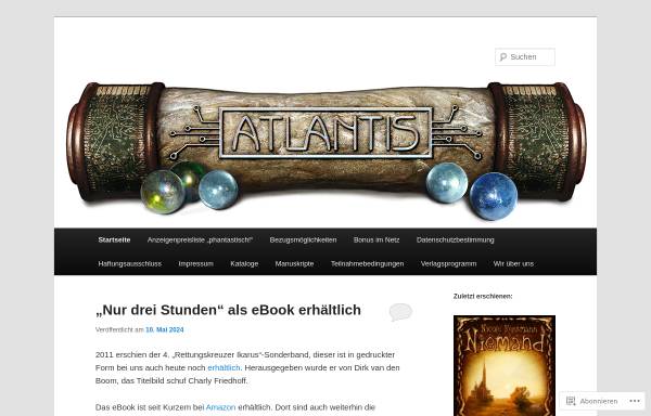 Vorschau von atlantisverlag.wordpress.com, Atlantis Verlag, Inhaber Guido Latz