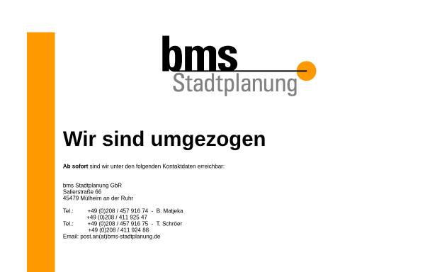 Vorschau von www.bms-stadtplanung.de, BMS Stadtplanung GbR