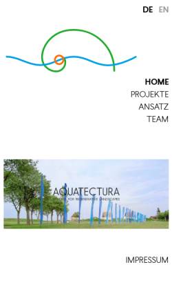 Vorschau der mobilen Webseite www.aquatectura.de, Aquatectura - Büro für regenerative Landschaften