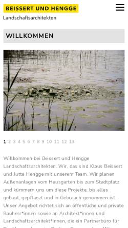 Vorschau der mobilen Webseite beissertundhengge.de, Beissert und Hengge - Landschaftsarchitekten