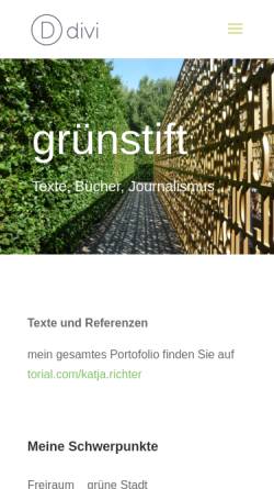 Vorschau der mobilen Webseite gruen-werk.com, Grünwerk, Dipl.-Ing. Katja Richter
