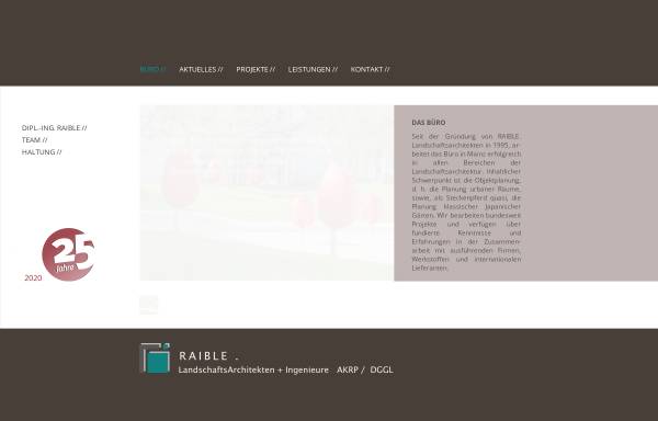 Vorschau von www.raible-landschaftsarchitekten.de, Hartmut R. Raible - Freie Landschaftsarchitekten + Ingenieure AKR Mainz
