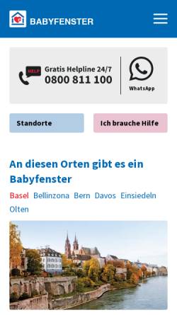 Vorschau der mobilen Webseite www.babyfenster.ch, Babyfenster Schweiz