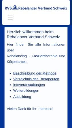 Vorschau der mobilen Webseite www.rvs-rebalancing.ch, RVS - Rebalancing Verband Schweiz