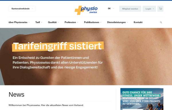 Vorschau von www.physioswiss.ch, Schweizer Physiotherapie Verband