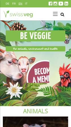 Vorschau der mobilen Webseite vegetarismus.ch, Schweizerische Vereinigung für Vegetarismus (SVV)