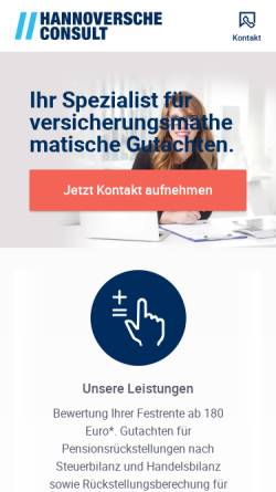 Vorschau der mobilen Webseite www.hannoversche-consult.de, Hannoversche Consult GmbH