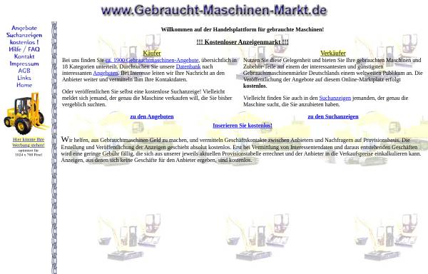 Vorschau von www.gebraucht-maschinen-markt.de, Gebraucht-Maschinen-Markt.de