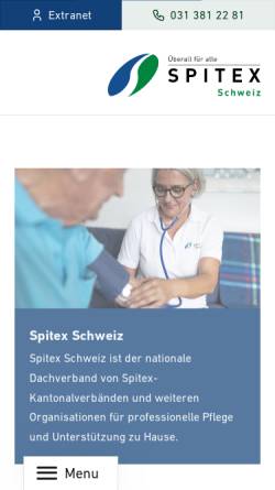 Vorschau der mobilen Webseite www.spitex.ch, Spitex Verband Schweiz