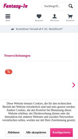 Vorschau der mobilen Webseite www.fantasy-in.de, Fantasy-In, Jens Dreyer