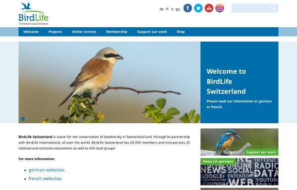 Vorschau von www.birdlife.ch, Schweizer Vogelschutz SVS - BirdLife Schweiz