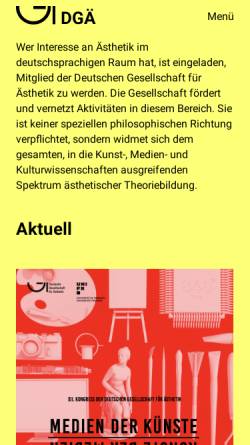 Vorschau der mobilen Webseite www.dgae.de, Deutsche Gesellschaft für Ästhetik e.V.