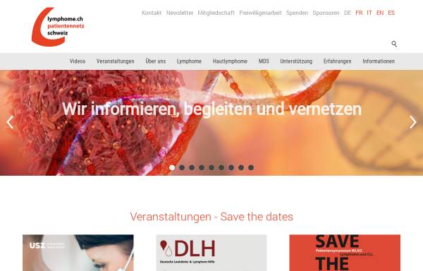 Vorschau von www.lymphome.ch, ho/noho: Schweizerische Patientenorganisation für Lymphombetroffene und Angehörige