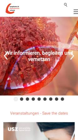 Vorschau der mobilen Webseite www.lymphome.ch, ho/noho: Schweizerische Patientenorganisation für Lymphombetroffene und Angehörige