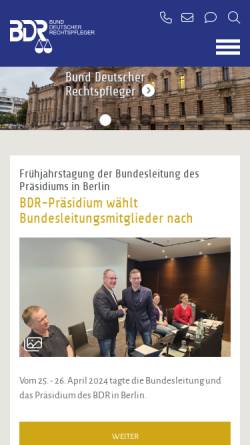 Vorschau der mobilen Webseite www.bdr-online.de, Bund Deutscher Rechtspfleger