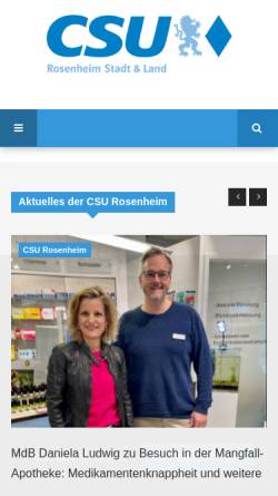 Vorschau der mobilen Webseite www.csu-rosenheim.de, CSU Rosenheim-Stadt