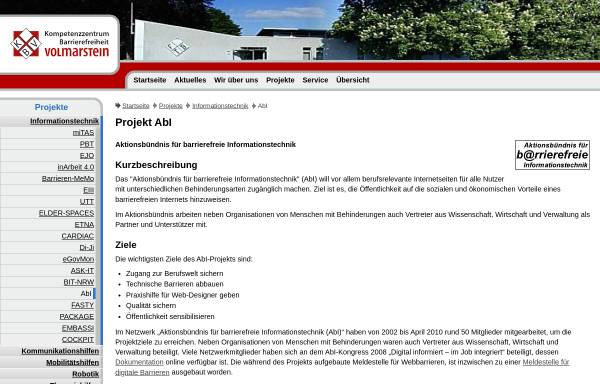 Vorschau von abi-projekt.de, AbI - Aktionsbündnis für barrierefreie Informationstechnologie